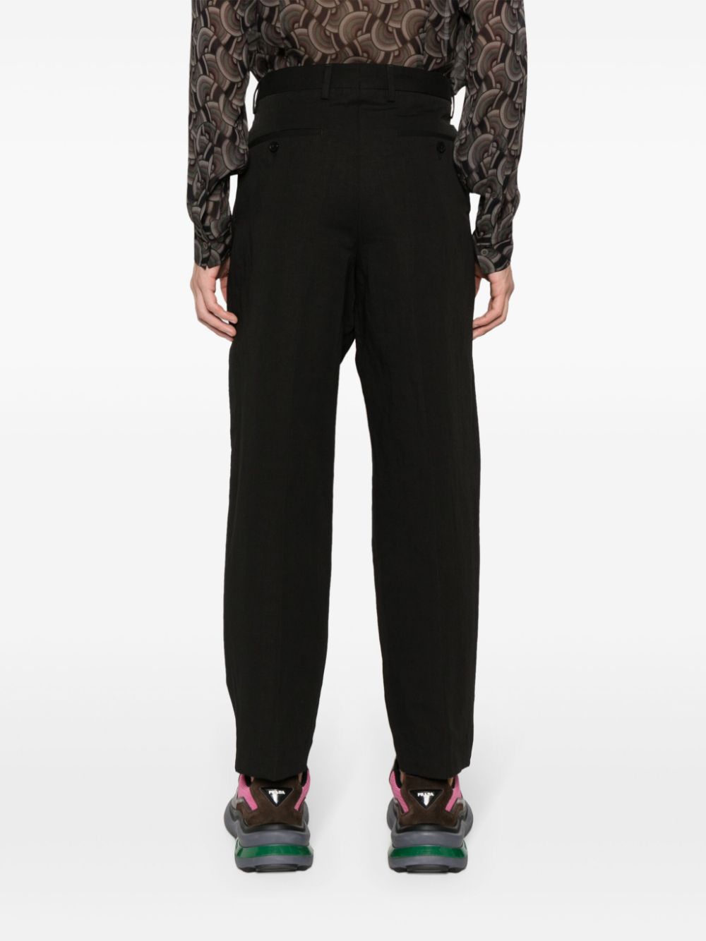 tailored slim-fit trousers man black in wool - DRIES VAN